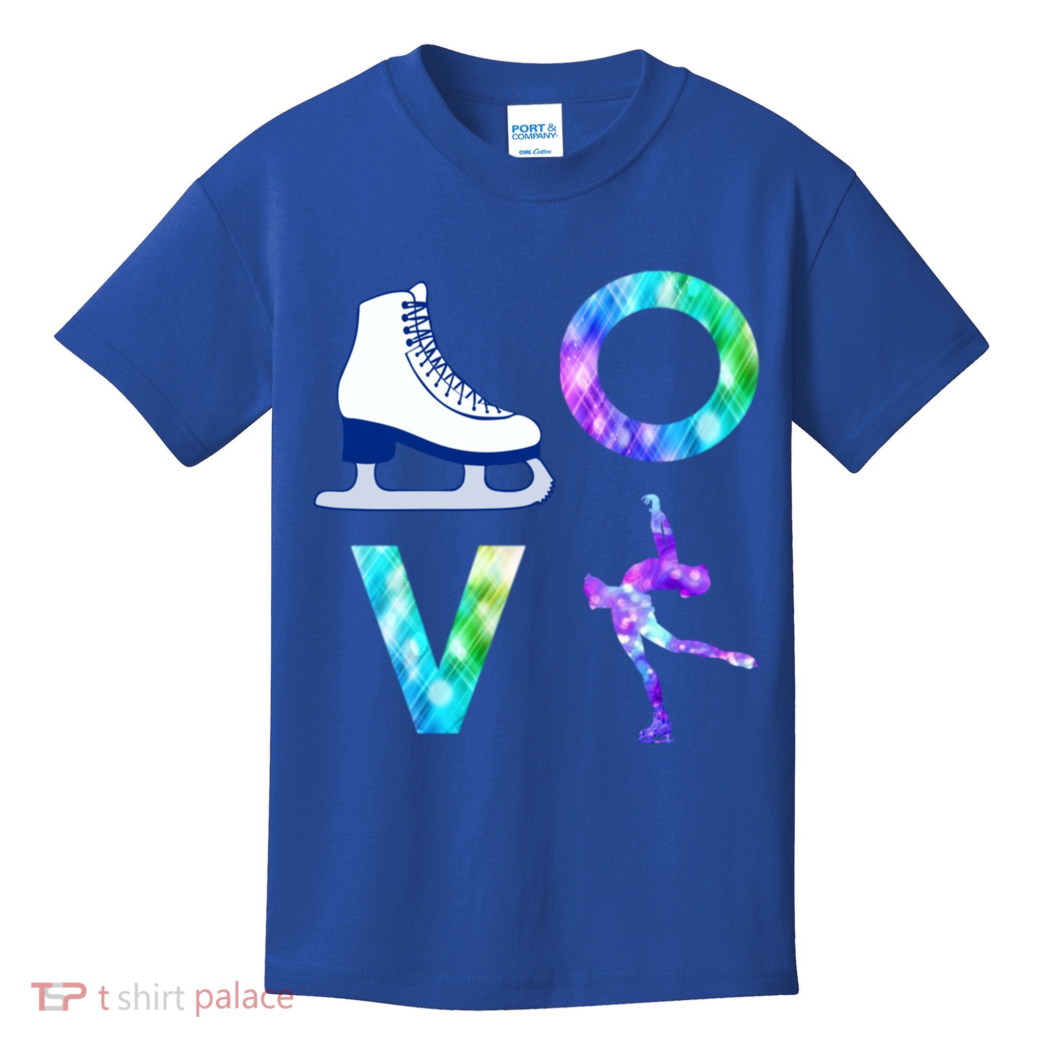 Love Figure Skating Ice Skater Girls Gift Kids T-Shirt