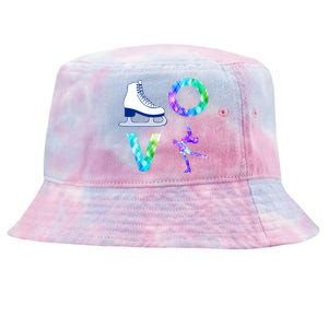 Love Figure Skating Ice Skater Girls Gift Tie-Dyed Bucket Hat