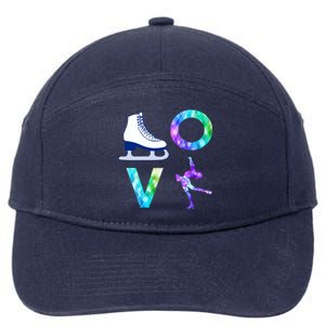 Love Figure Skating Ice Skater Girls Gift 7-Panel Snapback Hat