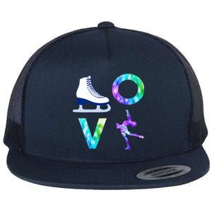 Love Figure Skating Ice Skater Girls Gift Flat Bill Trucker Hat