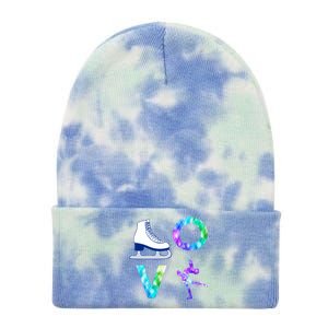 Love Figure Skating Ice Skater Girls Gift Tie Dye 12in Knit Beanie