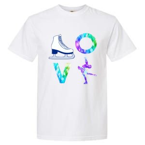 Love Figure Skating Ice Skater Girls Gift Garment-Dyed Heavyweight T-Shirt