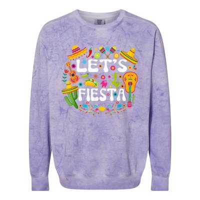 Let's Fiesta Shirt - Cinco De Mayo Tee Mexican Guitar Fiesta Colorblast Crewneck Sweatshirt