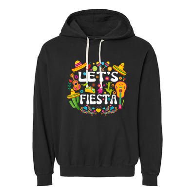 Let's Fiesta Shirt - Cinco De Mayo Tee Mexican Guitar Fiesta Garment-Dyed Fleece Hoodie