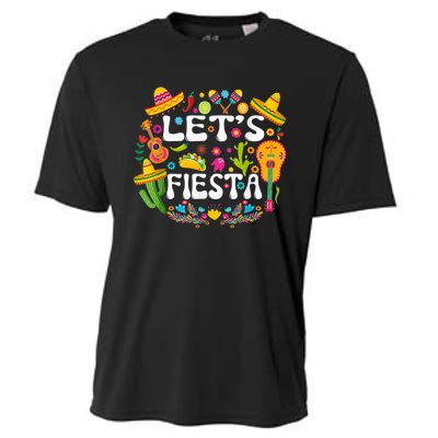 Let's Fiesta Shirt - Cinco De Mayo Tee Mexican Guitar Fiesta Cooling Performance Crew T-Shirt