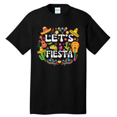 Let's Fiesta Shirt - Cinco De Mayo Tee Mexican Guitar Fiesta Tall T-Shirt