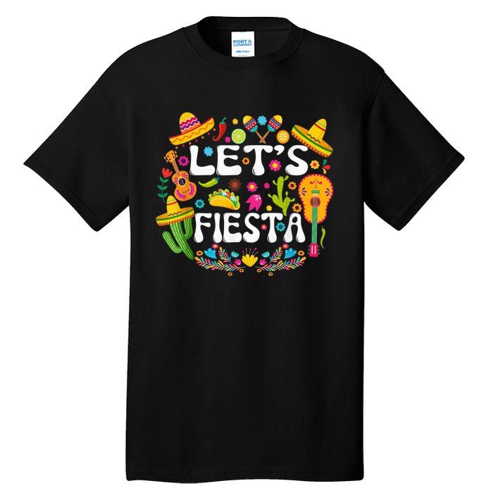 Let's Fiesta Shirt - Cinco De Mayo Tee Mexican Guitar Fiesta Tall T-Shirt