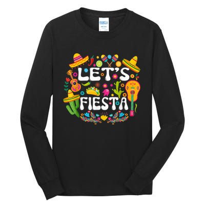 Let's Fiesta Shirt - Cinco De Mayo Tee Mexican Guitar Fiesta Tall Long Sleeve T-Shirt