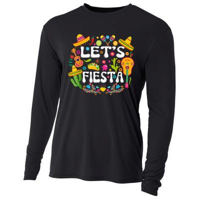 Let's Fiesta Shirt - Cinco De Mayo Tee Mexican Guitar Fiesta Cooling Performance Long Sleeve Crew