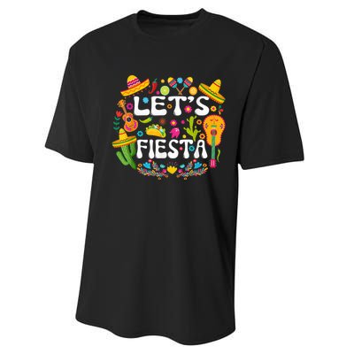 Let's Fiesta Shirt - Cinco De Mayo Tee Mexican Guitar Fiesta Performance Sprint T-Shirt