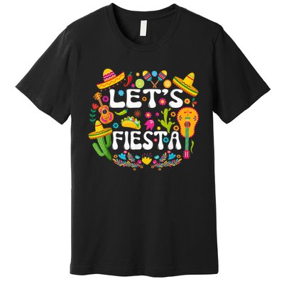 Let's Fiesta Shirt - Cinco De Mayo Tee Mexican Guitar Fiesta Premium T-Shirt