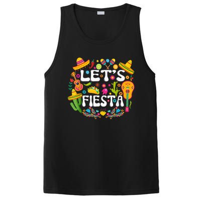 Let's Fiesta Shirt - Cinco De Mayo Tee Mexican Guitar Fiesta PosiCharge Competitor Tank