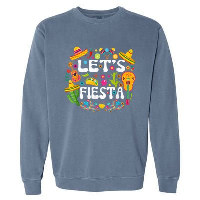 Let's Fiesta Shirt - Cinco De Mayo Tee Mexican Guitar Fiesta Garment-Dyed Sweatshirt