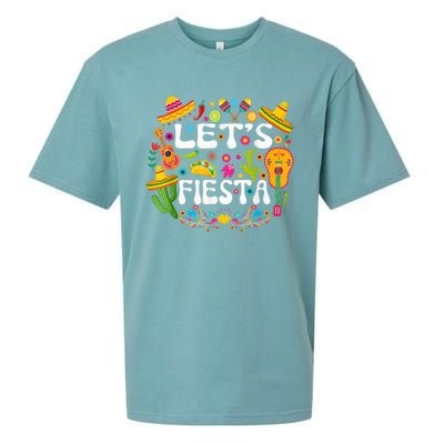 Let's Fiesta Shirt - Cinco De Mayo Tee Mexican Guitar Fiesta Sueded Cloud Jersey T-Shirt