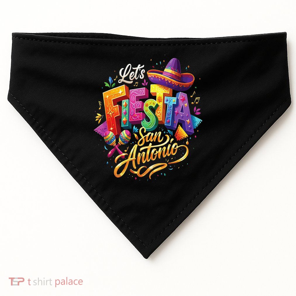 Lets Fiesta San Antonio Texas Cinco De Mayo Mexican Party USA-Made Doggie Bandana