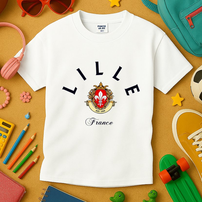 Lille France Souvenir Lille Gift Lille Fan Travel To France Kids T-Shirt