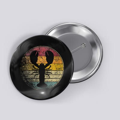 Lobster Fish Seafood Fishing Vintage Distressed Retro Style Button