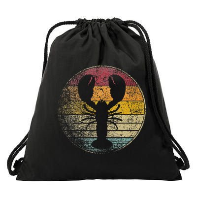 Lobster Fish Seafood Fishing Vintage Distressed Retro Style Drawstring Bag