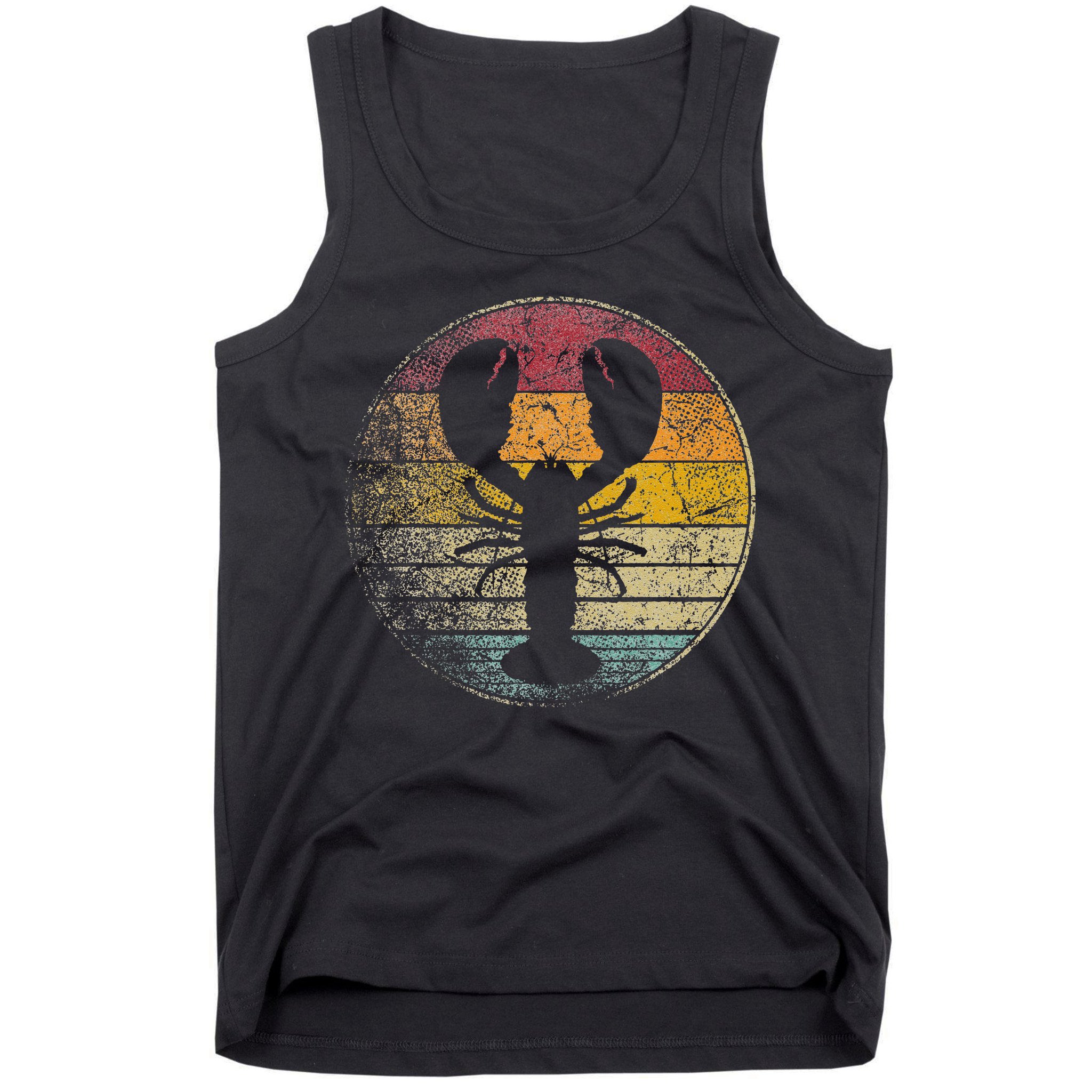 Lobster Fish Seafood Fishing Vintage Distressed Retro Style Tank Top