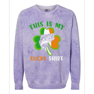 Lucky Fishing Shamrock Lucky St Patricks Day Funny Gift Colorblast Crewneck Sweatshirt