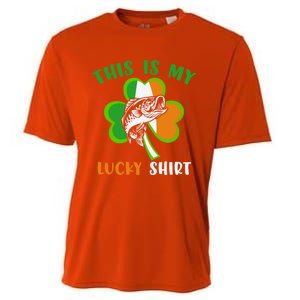 Lucky Fishing Shamrock Lucky St Patricks Day Funny Gift Cooling Performance Crew T-Shirt