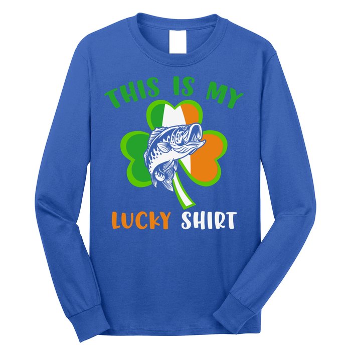 Lucky Fishing Shamrock Lucky St Patricks Day Funny Gift Long Sleeve Shirt