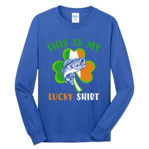 Lucky Fishing Shamrock Lucky St Patricks Day Funny Gift Tall Long Sleeve T-Shirt