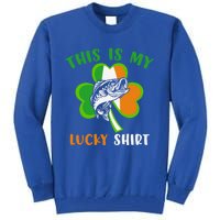 Lucky Fishing Shamrock Lucky St Patricks Day Funny Gift Tall Sweatshirt