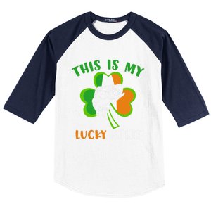 Lucky Fishing Shamrock Lucky St Patricks Day Funny Gift Baseball Sleeve Shirt