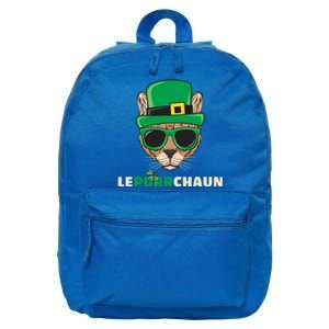 Lepurrchaun Funny St Patrick's Day Cat Lovers Shamrock Cute Gift 16 in Basic Backpack