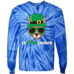 Lepurrchaun Funny St Patrick's Day Cat Lovers Shamrock Cute Gift Tie-Dye Long Sleeve Shirt