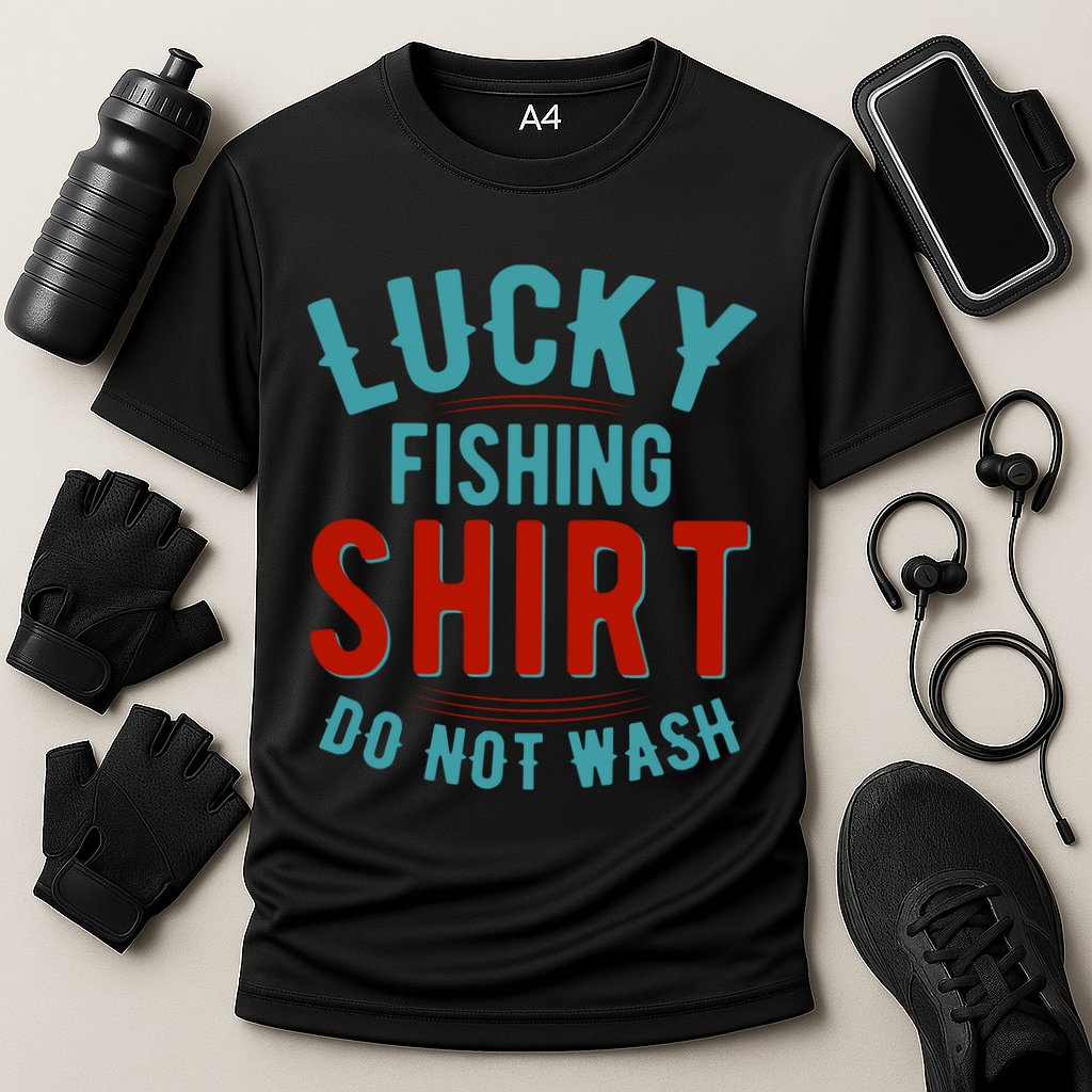 Lucky Fishing Shirt Do Not Wash Funny Fish Cooling Performance Crew T-Shirt