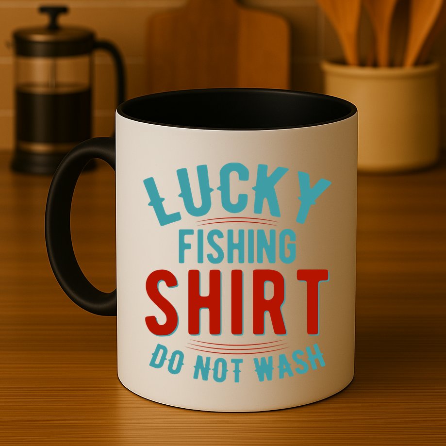 Lucky Fishing Shirt Do Not Wash Funny Fish Mug