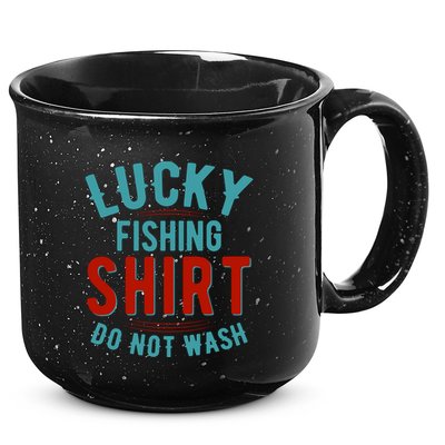 Lucky Fishing Shirt Do Not Wash Funny Fish 15oz Campfire Ceramic Mug