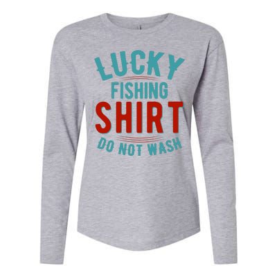 Lucky Fishing Shirt Do Not Wash Funny Fish Womens Cotton Relaxed Long Sleeve T-Shirt