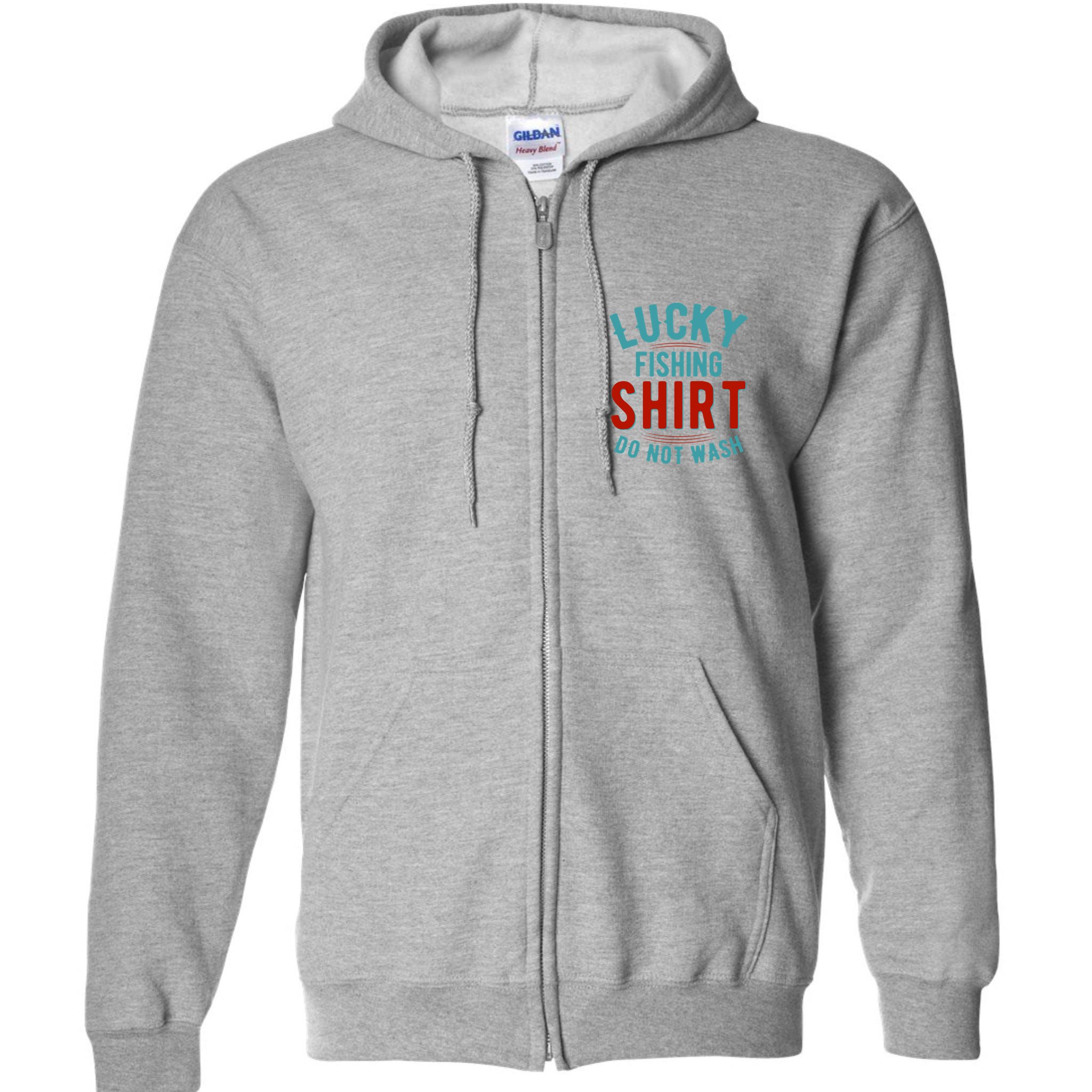 Lucky Fishing Shirt Do Not Wash Funny Fish Full Zip Hoodie