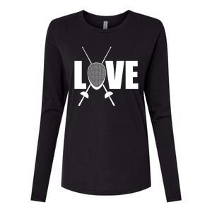 Love Fencing Sport Womens Cotton Relaxed Long Sleeve T-Shirt