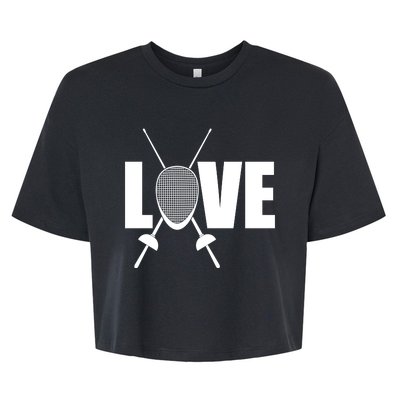 Love Fencing Sport Bella+Canvas Jersey Crop Tee