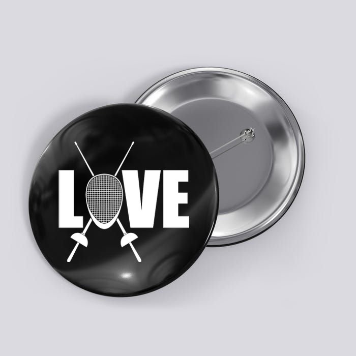 Love Fencing Sport Button