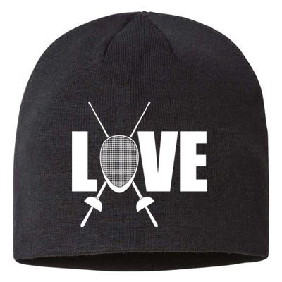 Love Fencing Sport Sustainable Beanie