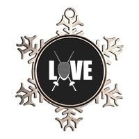 Love Fencing Sport Metallic Star Ornament