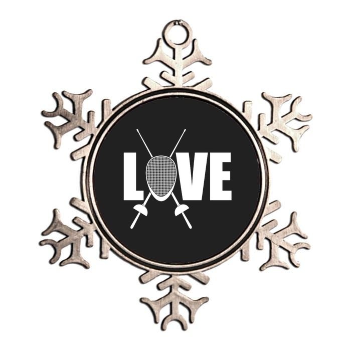 Love Fencing Sport Metallic Star Ornament