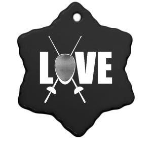 Love Fencing Sport Ceramic Star Ornament