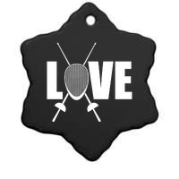 Love Fencing Sport Ceramic Star Ornament