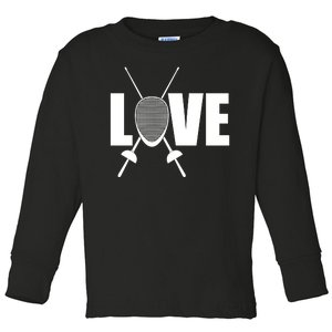 Love Fencing Sport Toddler Long Sleeve Shirt