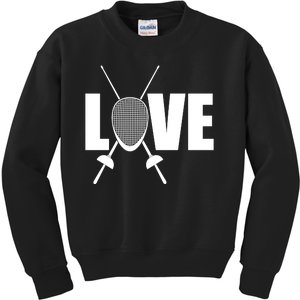 Love Fencing Sport Kids Sweatshirt