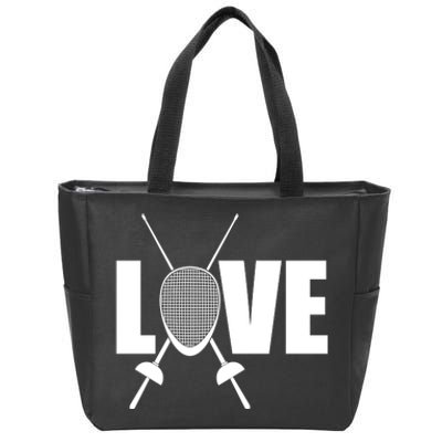 Love Fencing Sport Zip Tote Bag