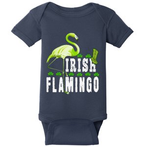 Leprechaun Flamingo St Patricks Day Irish Flamingo Baby Bodysuit