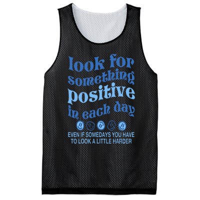 Look For Something Positive in Each Day Aesthetic Trendy Mesh Reversible Basketball Jersey Tank