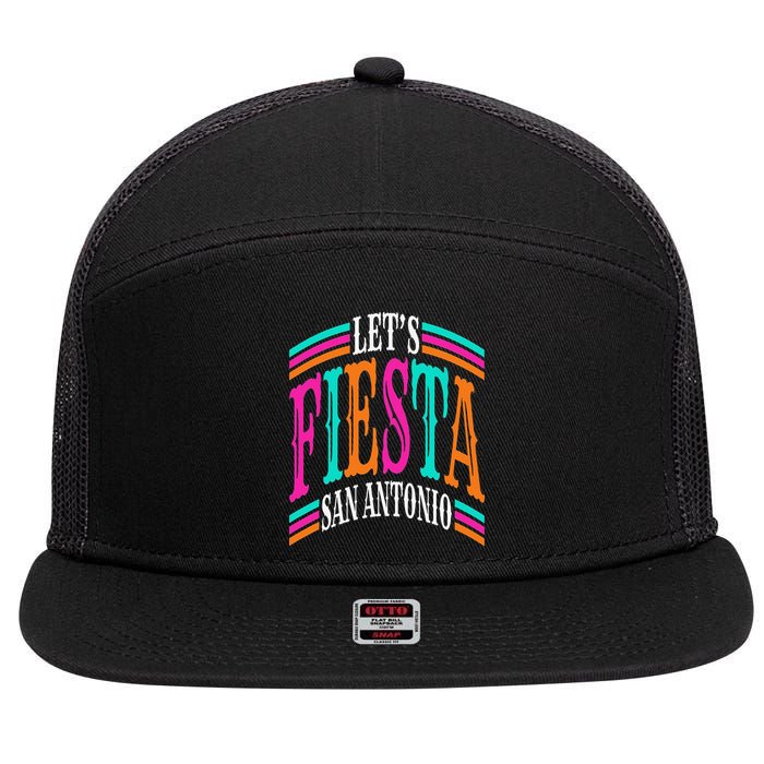 Lets Fiesta San Antonio Texas Cinco De Mayo Fiesta Squad 7 Panel Mesh Trucker Snapback Hat